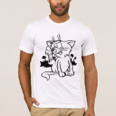 Zwart-wit Cat Mannen T-shirt (Voorkant)