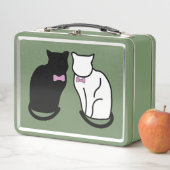 Zwart-wit Cat Metal Lunchbox (In situ)