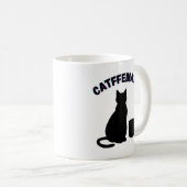 Zwart-wit Catful Coffee Shadows Art Koffiemok (Voorkant rechts)