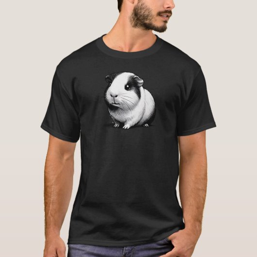 Zwart-wit cavia TSQ T-shirt (Voorkant)