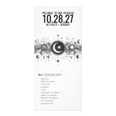 Zwart-wit Celestial huwelijksprogramma Reclamekaart (Voorkant)