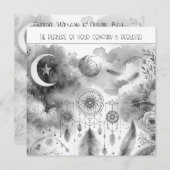 Zwart Wit Celestial Moon Dream Catcher Bruiloft Kaart (Voorkant / Achterkant)