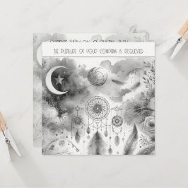 Zwart Wit Celestial Moon Dream Catcher Bruiloft Kaart