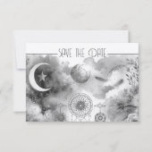 Zwart Wit Celestial Moon Dreamcatcher (Voorkant)