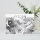 Zwart Wit Celestial Moon Dreamcatcher (Staand voorkant)