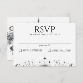 Zwart & Wit Celestial RSVP Kaartje