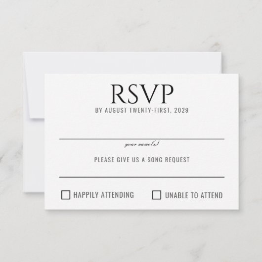 Zwart & Wit Celestial RSVP Kaartje (Voorkant)