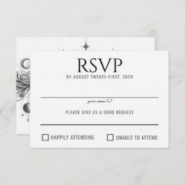 Zwart & Wit Celestial RSVP Kaartje