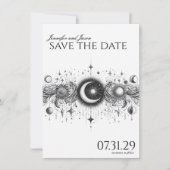 Zwart & Wit Celestial Save The Date (Voorkant)
