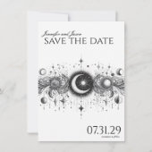 Zwart & Wit Celestial Save The Date (Voorkant)