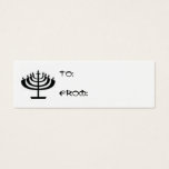 Zwart & Wit Chanoeka Menorah Gift Labels Mini Visitekaartjes<br><div class="desc">Zwart & Wit Chanoeka Menorah Gift Labels.</div>