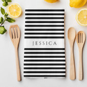 Zwart-wit chassis met strips theedoek