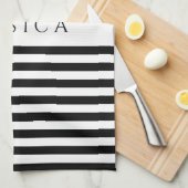 Zwart-wit chassis met strips theedoek (Quarter Fold)