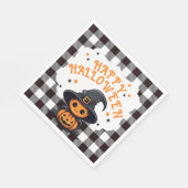 Zwart-wit Check Gingham Halloween Servet (Hoek)