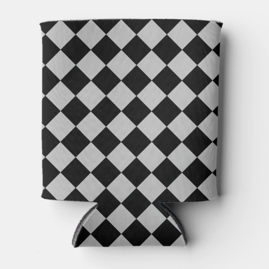 Zwart-wit Check Koelbox Blikjeskoeler (Voorkant)