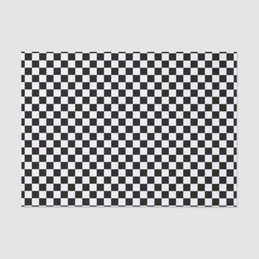 Zwart-wit Checker Board Tissuepapier (Voorkant)