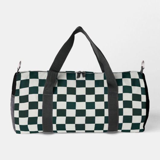 Zwart wit Checker gepersonaliseerde plunjezak (Achterkant)