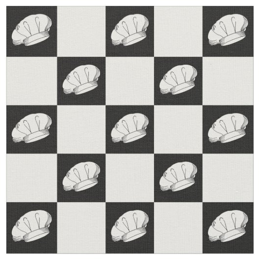 Zwart Wit Checker Patroon Chef Uniform Stof (Close Up)