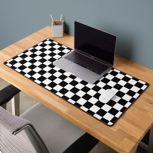 Zwart Wit Checker Patroon Desk Mat (Kantoor 2)