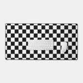 Zwart Wit Checker Patroon Desk Mat (Keyboard & Muis)