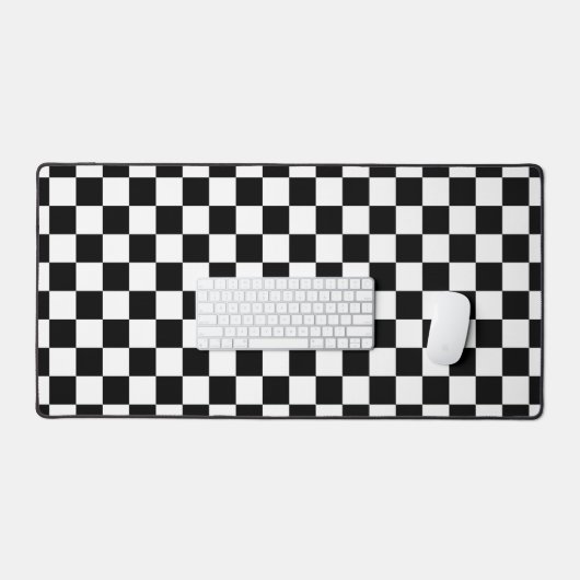 Zwart Wit Checker Patroon Desk Mat (Keyboard & Muis)