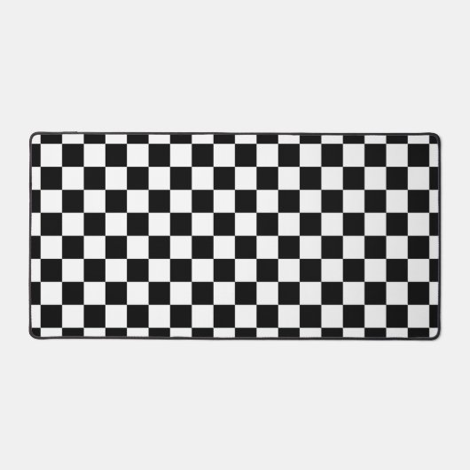 Zwart Wit Checker Patroon Desk Mat (Voorkant)