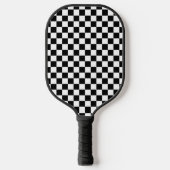 Zwart Wit Checker Patroon Pickleball Paddle (Voorkant)