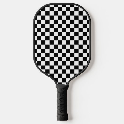 Zwart Wit Checker Patroon Pickleball Paddle (Voorkant)
