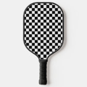 Zwart Wit Checker Patroon Pickleball Paddle (Achterkant)
