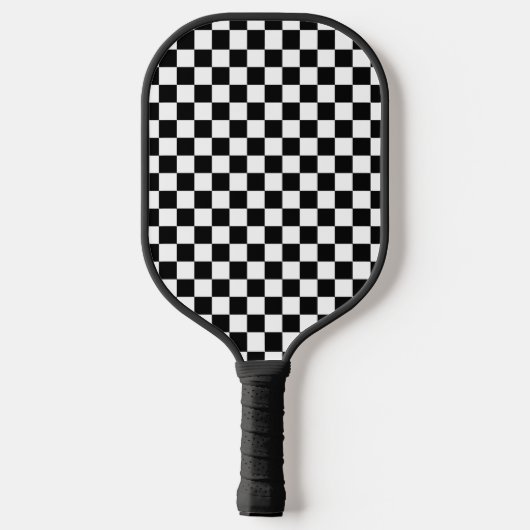 Zwart Wit Checker Patroon Pickleball Paddle (Achterkant)