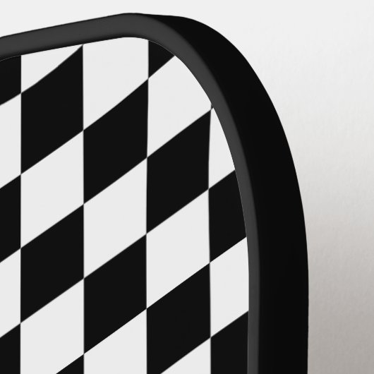 Zwart Wit Checker Patroon Pickleball Paddle (Links Detail)