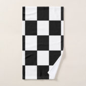 Zwart-wit Checker Patroon Retro Bad Handdoek (Handdoek)