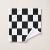 Zwart-wit Checker Patroon Retro Bad Handdoek (Wasdoekje)