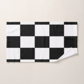 Zwart-wit Checker Patroon Retro Bad Handdoek (Handdoek)