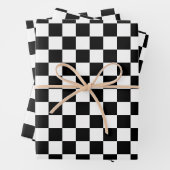 Zwart Wit Checker Patroon Wrapping Papier Bladen Inpakpapier Vel (In situ)