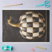 Zwart-wit checker pompoen en gouden steel tissuepapier (Craft)