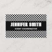 Zwart-wit Checkerboard Bold Minimalist Visitekaartje