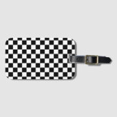 Zwart Wit Checkerboard Checkerboard Checkered Chec Bagagelabel (Voorkant (horizontaal))
