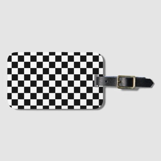 Zwart Wit Checkerboard Checkerboard Checkered Chec Bagagelabel (Voorkant (horizontaal))