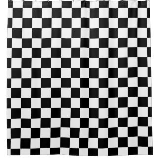 Zwart Wit Checkerboard Checkerboard Checkered Chec Douchegordijn