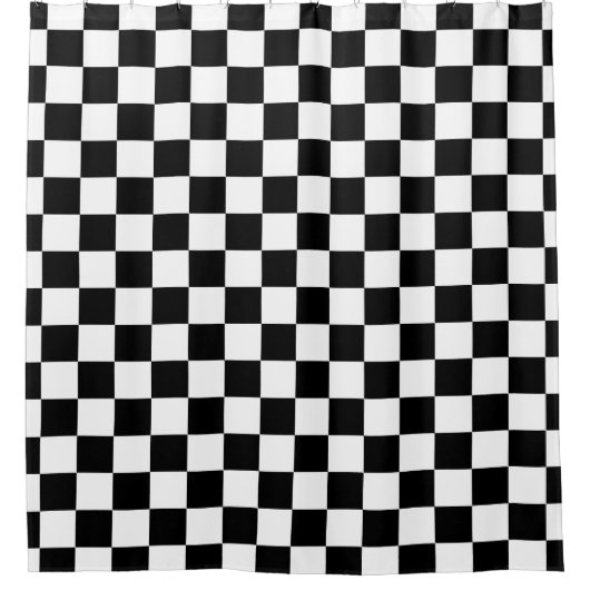Zwart Wit Checkerboard Checkerboard Checkered Chec Douchegordijn (Voorkant)