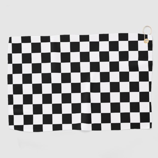 Zwart Wit Checkerboard Checkerboard Checkered Chec Golfhanddoek (Horizontaal)