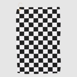 Zwart Wit Checkerboard Checkerboard Checkered Chec Golfhanddoek