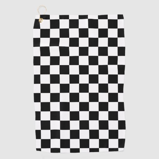 Zwart Wit Checkerboard Checkerboard Checkered Chec Golfhanddoek (Voorkant)