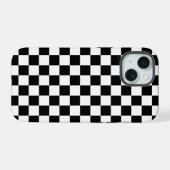 Zwart Wit Checkerboard Checkerboard Checkered Chec iPhone 15 Case (Achterkant horizontaal)