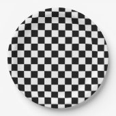 Zwart Wit Checkerboard Checkerboard Checkered Chec Papieren Bordje (Voorkant)