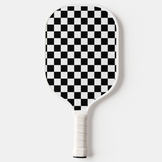Zwart Wit Checkerboard Checkerboard Checkered Chec Pickleball Paddle (Achterkant)