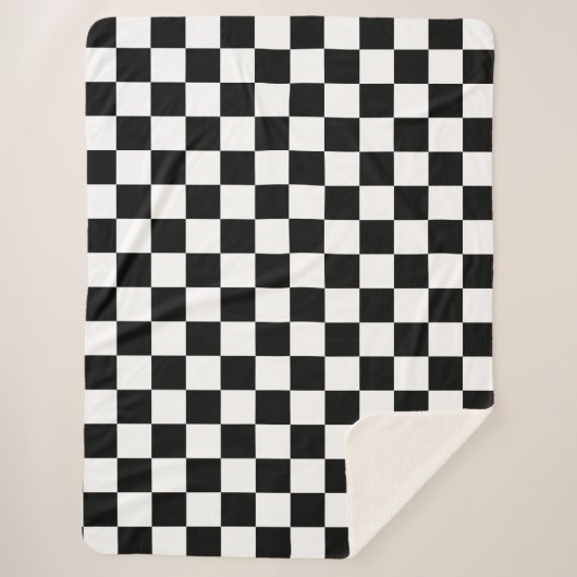 Zwart Wit Checkerboard Checkerboard Checkered Chec Sherpa Deken (Voorkant)
