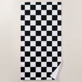 Zwart Wit Checkerboard Checkerboard Checkered Chec Strandlaken (Voorkant)