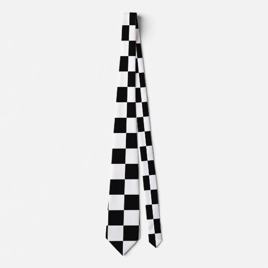 Zwart Wit Checkerboard Checkerboard Checkered Chec Stropdas (Voorkant)
